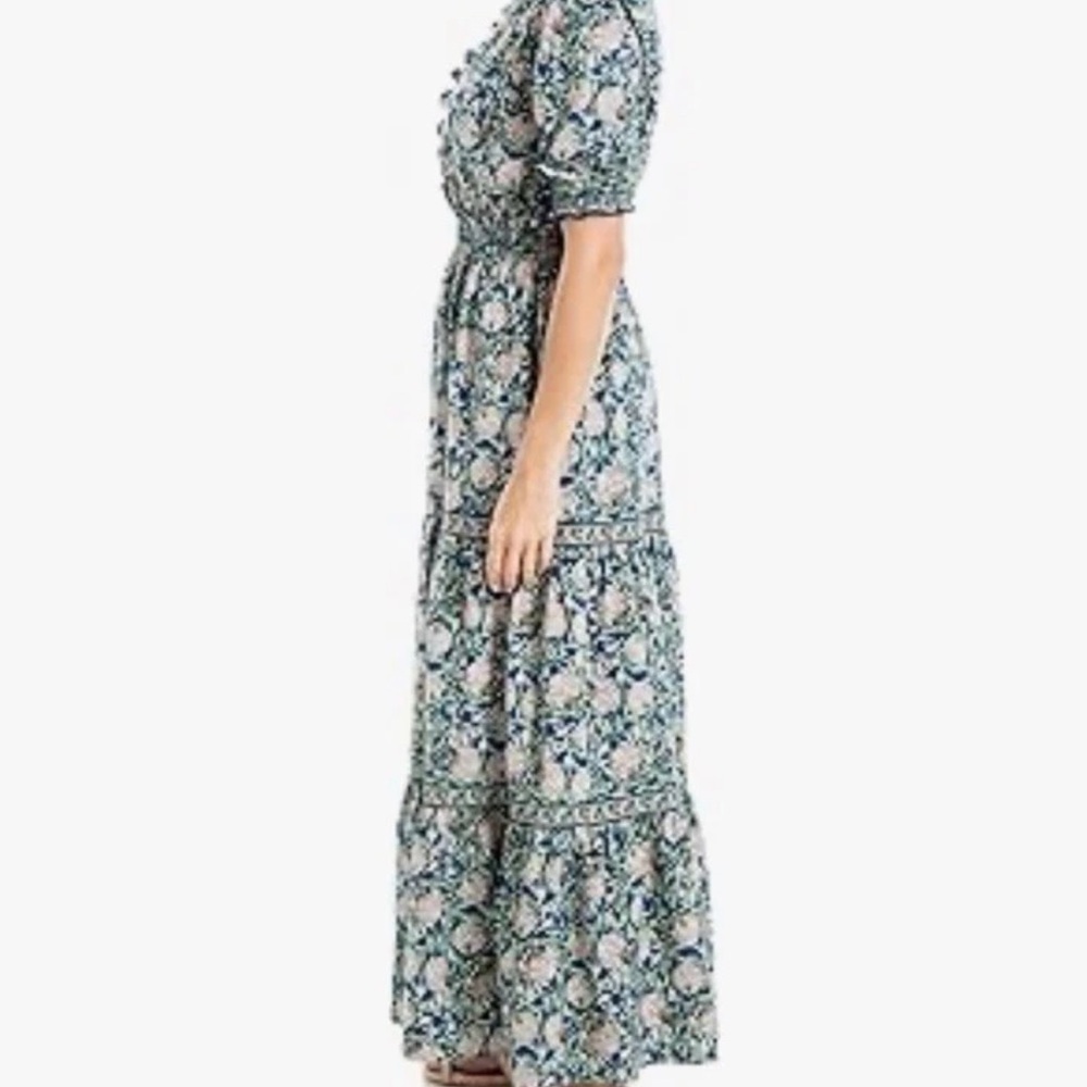 Max Studio Women’s Maxi Dress Sz 1X Ruffled V-neck Shirred waist Fits XL - Picture 10 of 14